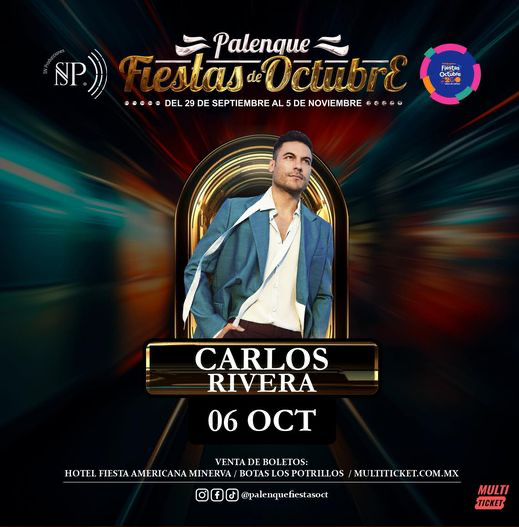 boletos Carlos rivera Palenque Fiestas de Octubre 2023